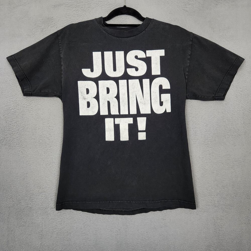 WWE The Rock Shirt Mens Medium Black Just Bring It Graphic Tagless Tee